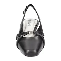 Easy Street Ridley Womens Square Closed Toe Sculptural Heel Pumps