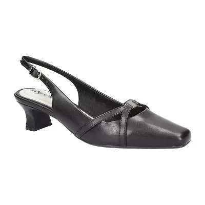 Easy Street Ridley Womens Square Closed Toe Sculptural Heel Pumps