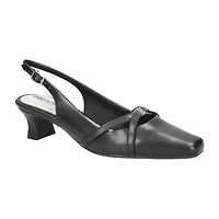 Easy Street Ridley Womens Square Closed Toe Sculptural Heel Pumps