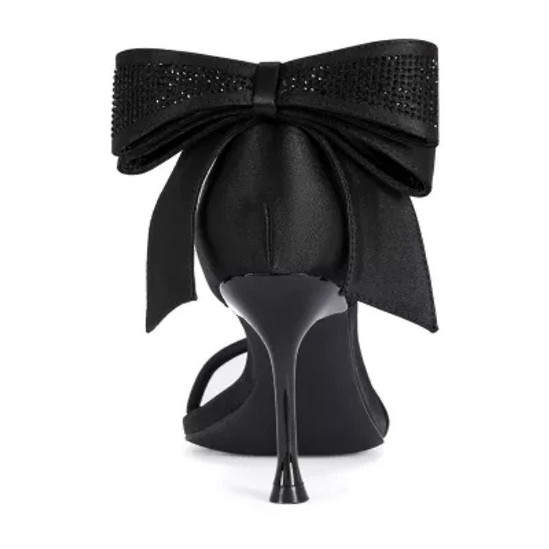 IZZY by AZALEA WANG Adora Womens Square Open Toe Stiletto Heel Pumps