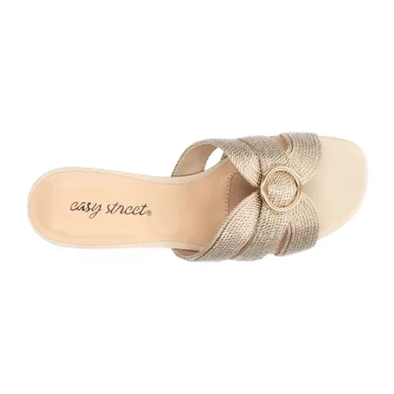 Easy Street Womens Onyx Heeled Sandals