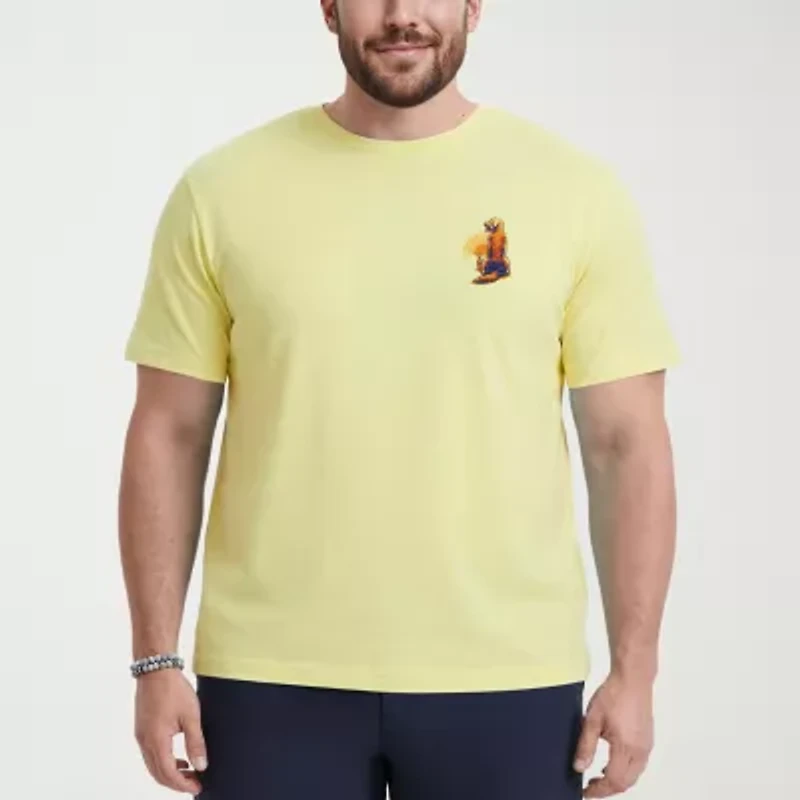 IZOD Saltwater Mens Crew Neck Short Sleeve Classic Fit Big and Tall Graphic T-Shirt