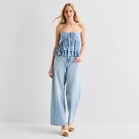 Arizona Womens Juniors Babydoll Top