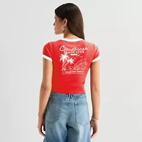 Arizona Womens Round Neck Short Sleeve Regular Fit Graphic T-Shirt