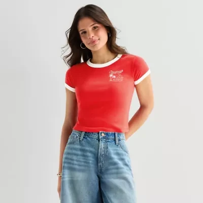 Arizona Womens Round Neck Short Sleeve Regular Fit Graphic T-Shirt