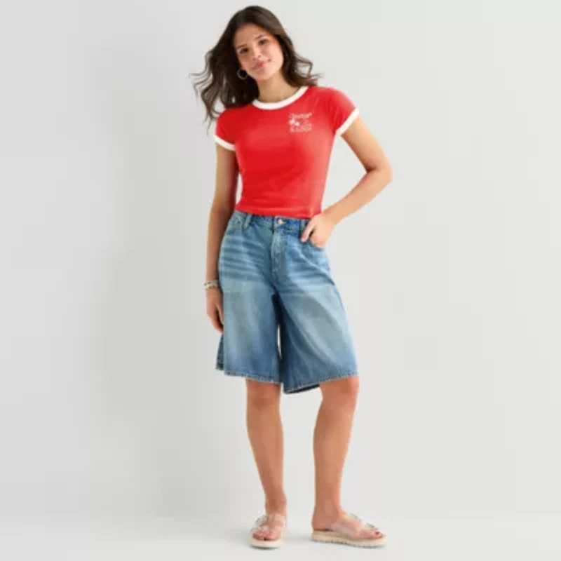 Arizona Womens Round Neck Short Sleeve Regular Fit Graphic T-Shirt