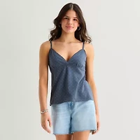 Arizona Womens Juniors Sleeveless Babydoll Top