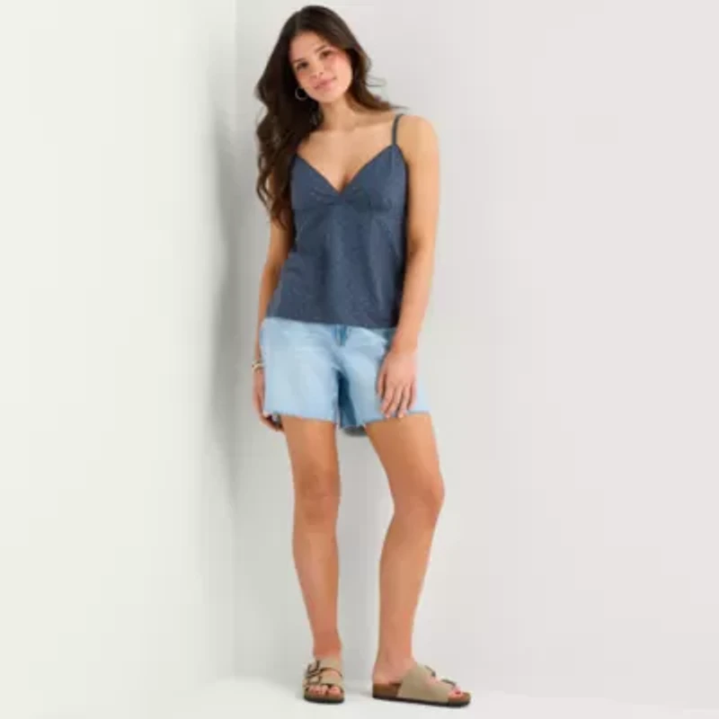 Arizona Womens Juniors Sleeveless Babydoll Top