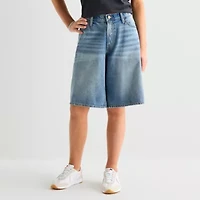 Arizona Womens 12" Mid Rise Juniors Denim Short