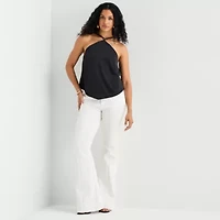 Bold Elements Womens Halter Neck Sleeveless Satin Blouse