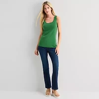 St. John's Bay Womens Scoop Neck Sleeveless Tank Top