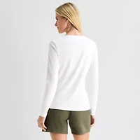 St. John's Bay Womens Crew Neck Long Sleeve T-Shirt