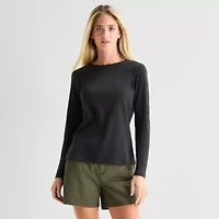 St. John's Bay Womens Crew Neck Long Sleeve T-Shirt