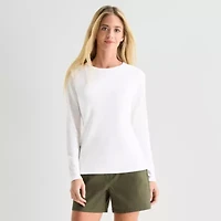 St. John's Bay Womens Crew Neck Long Sleeve T-Shirt