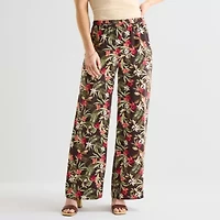 Liz Claiborne Womens Tall Wide Leg Pull-On Pant
