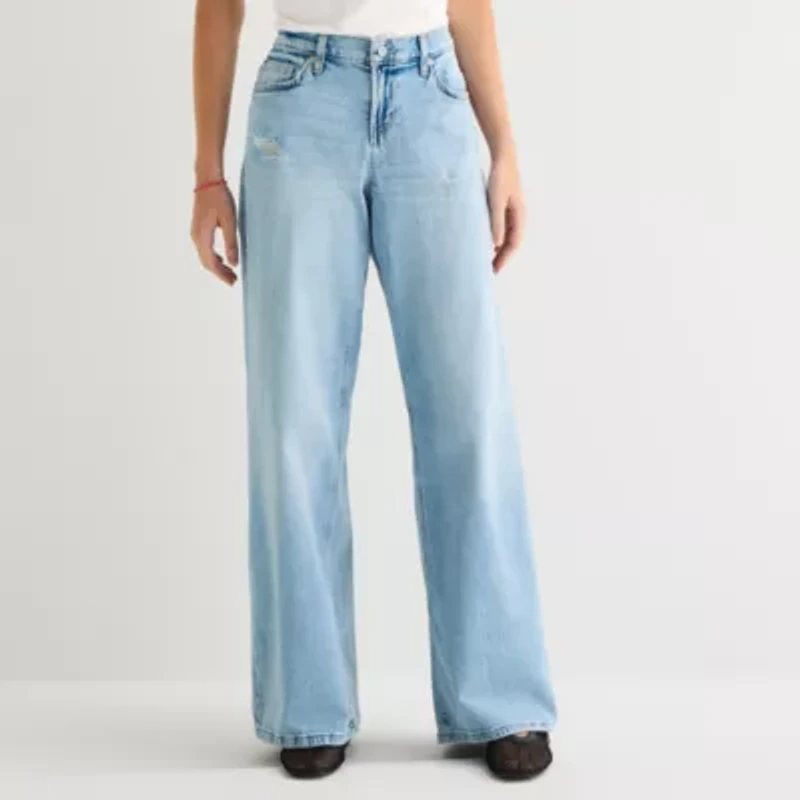 Arizona Womens Juniors Short Low Rise Baggy Fit Jean