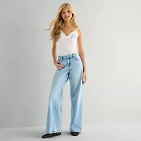 Arizona Womens Juniors Short Low Rise Baggy Fit Jean