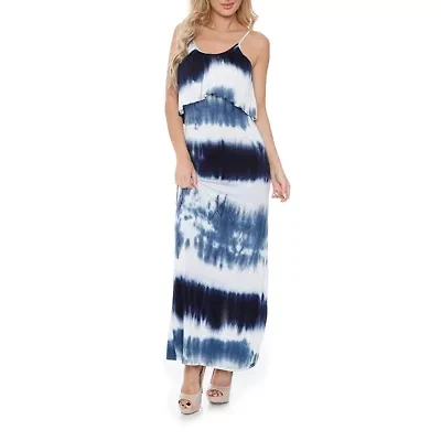 White Mark Kalea Womens Sleeveless Tie-Dye Tie Dye Maxi Dress