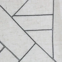 Archaeo Jigsaw Embroidery Linen Blend Rod Pocket Sheer Single Curtain Panel