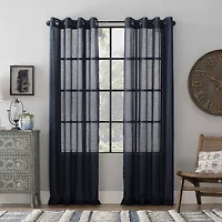 Archaeo Akari Slub Textured Linen Blend Grommet Top Sheer Single Curtain Panel