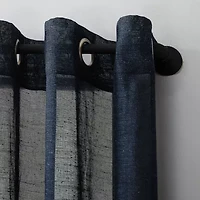 Archaeo Akari Slub Textured Linen Blend Grommet Top Sheer Single Curtain Panel