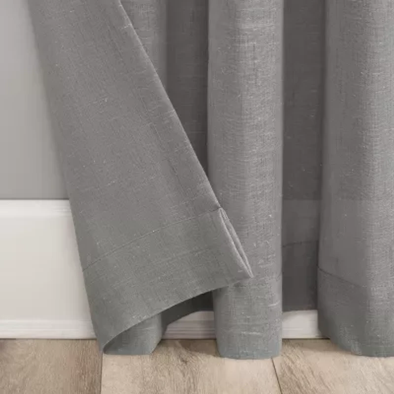 Archaeo Akari Slub Textured Linen Blend Grommet Top Sheer Single Curtain Panel