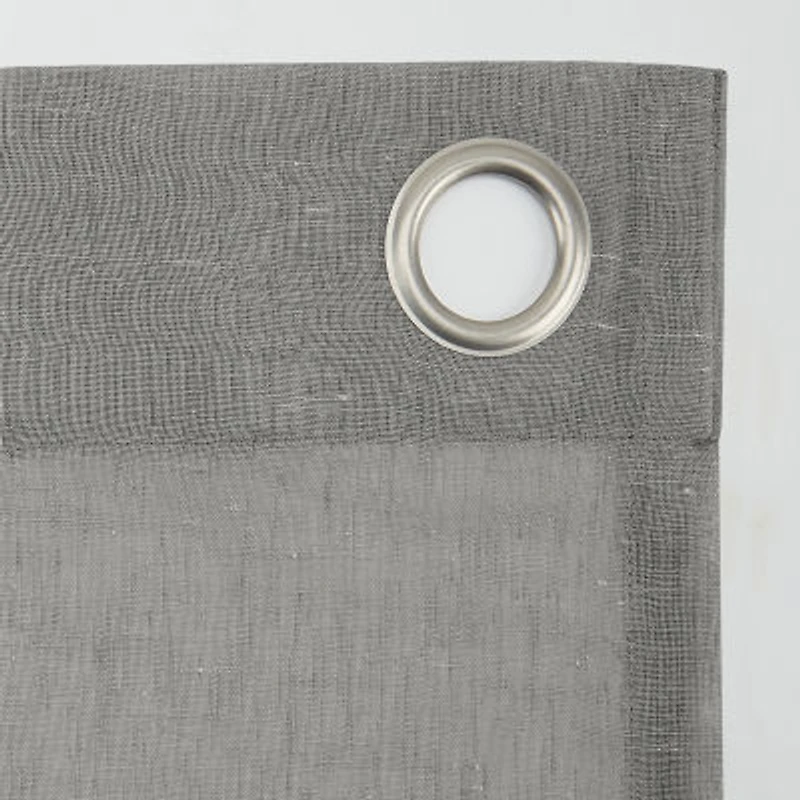 Archaeo Akari Slub Textured Linen Blend Grommet Top Sheer Single Curtain Panel