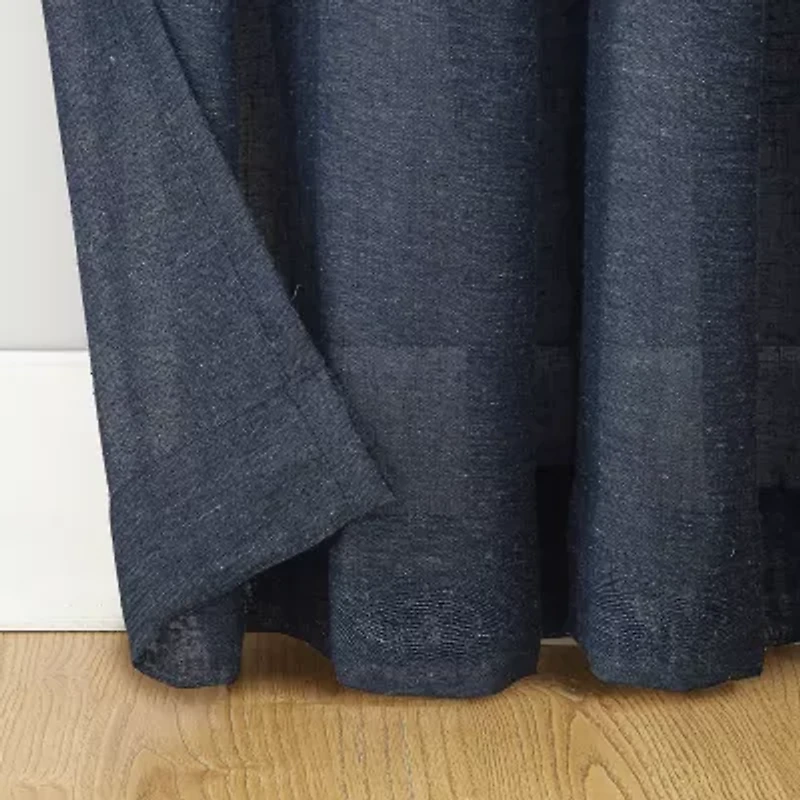 Archaeo Akari Slub Textured Linen Blend Grommet Top Sheer Single Curtain Panel