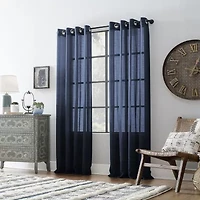 Archaeo Akari Slub Textured Linen Blend Grommet Top Sheer Single Curtain Panel