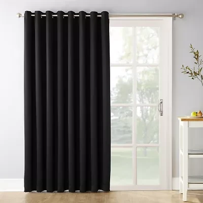 Sun Zero Evan Blackout Grommet Top Single Patio Door Curtain