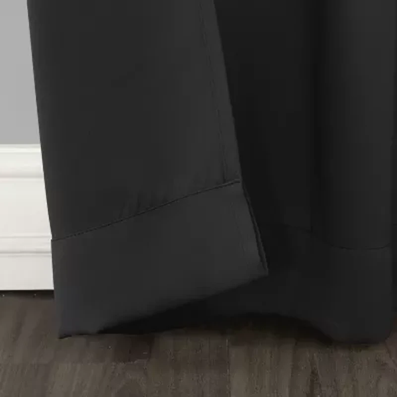 Sun Zero Evan Blackout Grommet Top Single Patio Door Curtain