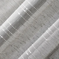 Clean Window Textured Slub Stripe Rod Pocket Sheer Single Curtain Panel