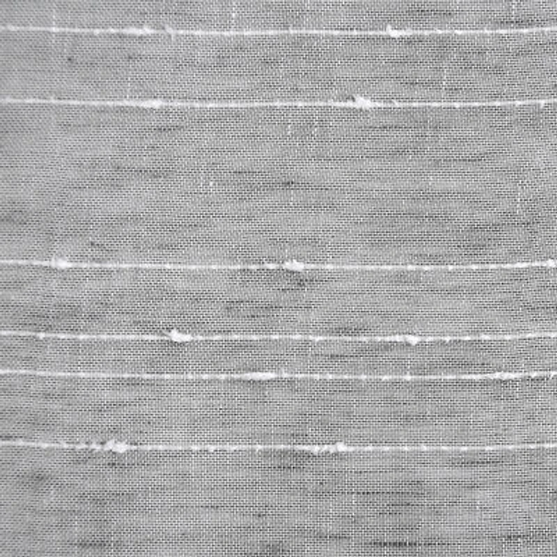 Clean Window Textured Slub Stripe Rod Pocket Sheer Single Curtain Panel