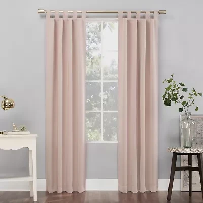 Sun Zero Evan Tab Top Energy Saving Blackout Single Curtain Panel