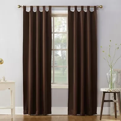 Sun Zero Evan Tab Top Energy Saving Blackout Single Curtain Panel