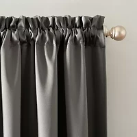 Sun Zero Oslo Rod Pocket Energy Saving 100% Blackout Single Curtain Panel