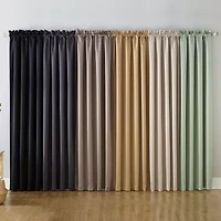 Sun Zero Oslo Rod Pocket Energy Saving 100% Blackout Single Curtain Panel