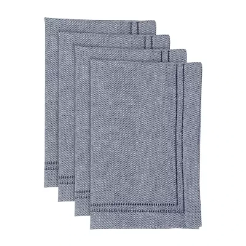 Fieldcrest Luxury Cotton-Linen Herringbone 4-pc. Napkins