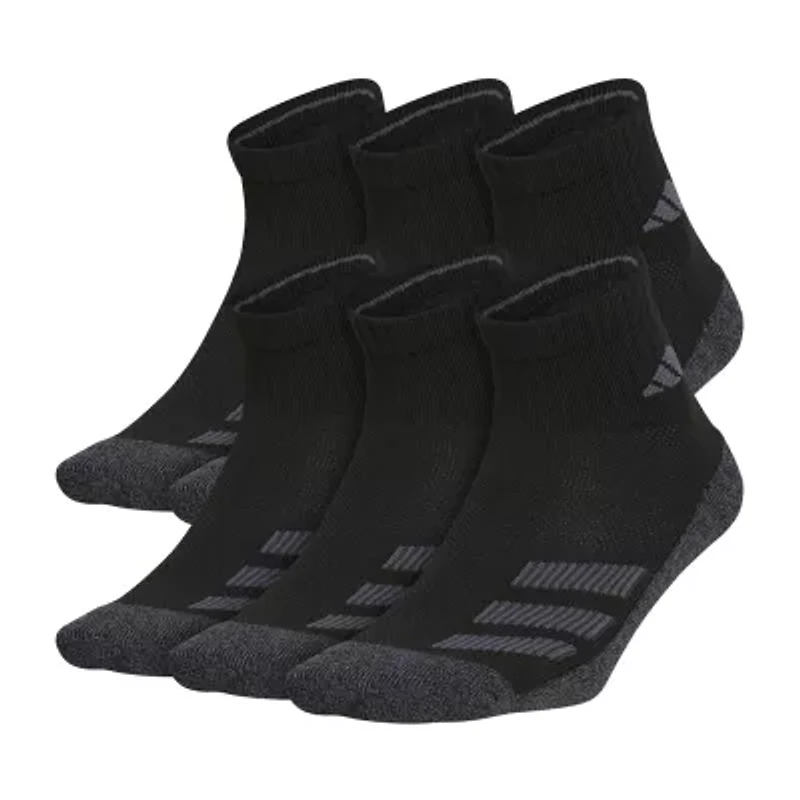 adidas Big Kid Boys 6 Pair Quarter Ankle Socks