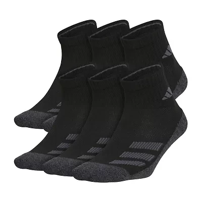 adidas Big Kid Boys 6 Pair Quarter Ankle Socks