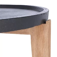 Valton Collection Weather Resistant Concrete Side Table