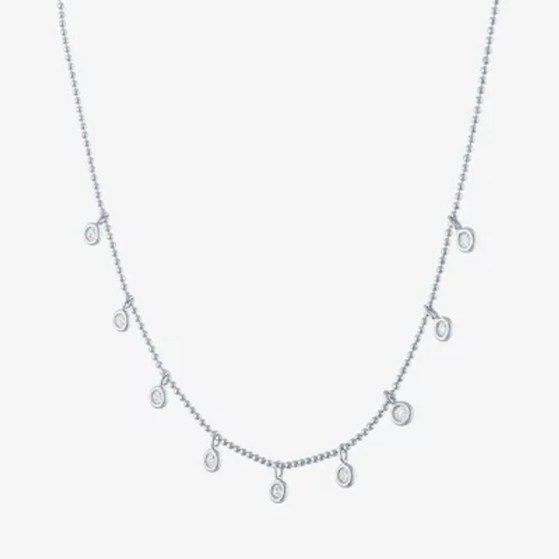 Diamond Addiction Bezel Drop (G-H / Si2-I1) Womens 1/4 CT. T.W. Lab Grown White 10K Gold 18 Inch Pendant Necklace