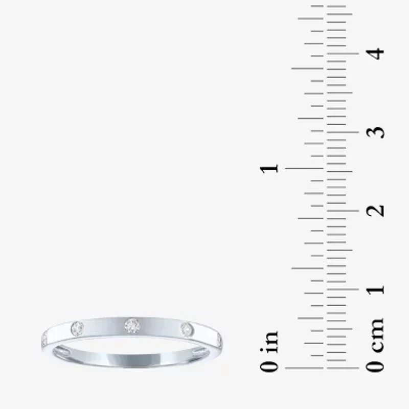 (G-H / Si2-I1) Womens 2MM 1/10 CT. T.W. Lab Grown White Diamond 10K Gold Wedding Band