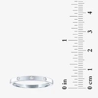(G-H / Si2-I1) Womens 2MM 1/10 CT. T.W. Lab Grown White Diamond 10K Gold Wedding Band