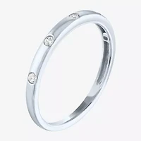 (G-H / Si2-I1) Womens 2MM 1/10 CT. T.W. Lab Grown White Diamond 10K Gold Wedding Band