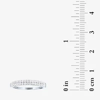(G-H / Si2-I1) Womens 3MM 1/4 CT. T.W. Lab Grown White Diamond 10K Gold Anniversary Wedding Band
