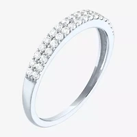 (G-H / Si2-I1) Womens 3MM 1/4 CT. T.W. Lab Grown White Diamond 10K Gold Anniversary Wedding Band