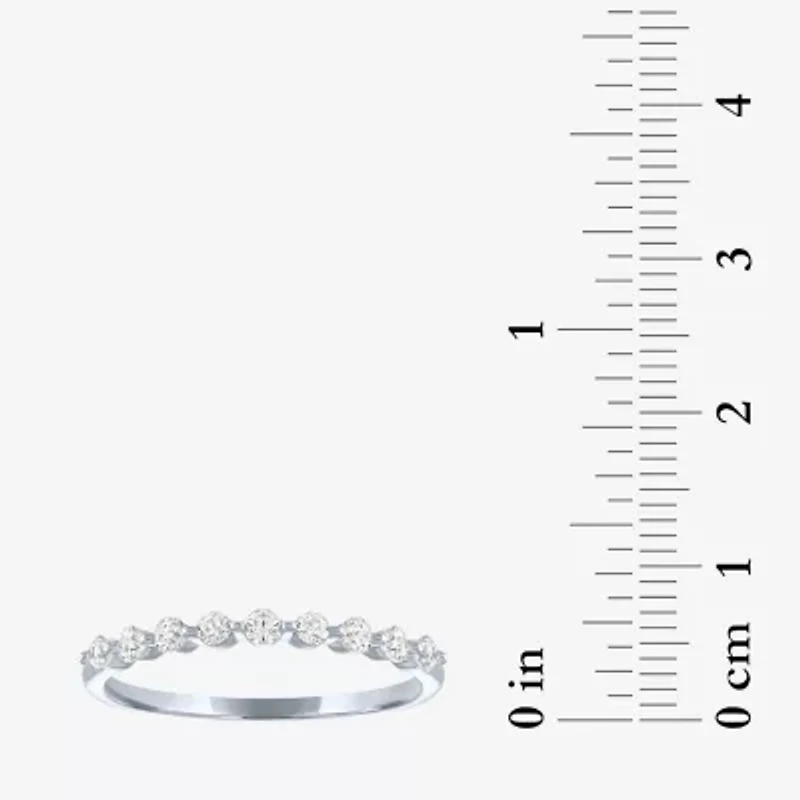 (G-H / Si2-I1) Womens 2MM 1/4 CT. T.W. Lab Grown White Diamond 10K Gold Wedding Band