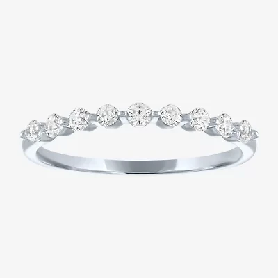 (G-H / Si2-I1) Womens 2MM 1/4 CT. T.W. Lab Grown White Diamond 10K Gold Wedding Band