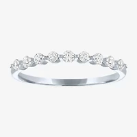 (G-H / Si2-I1) Womens 2MM 1/4 CT. T.W. Lab Grown White Diamond 10K Gold Wedding Band